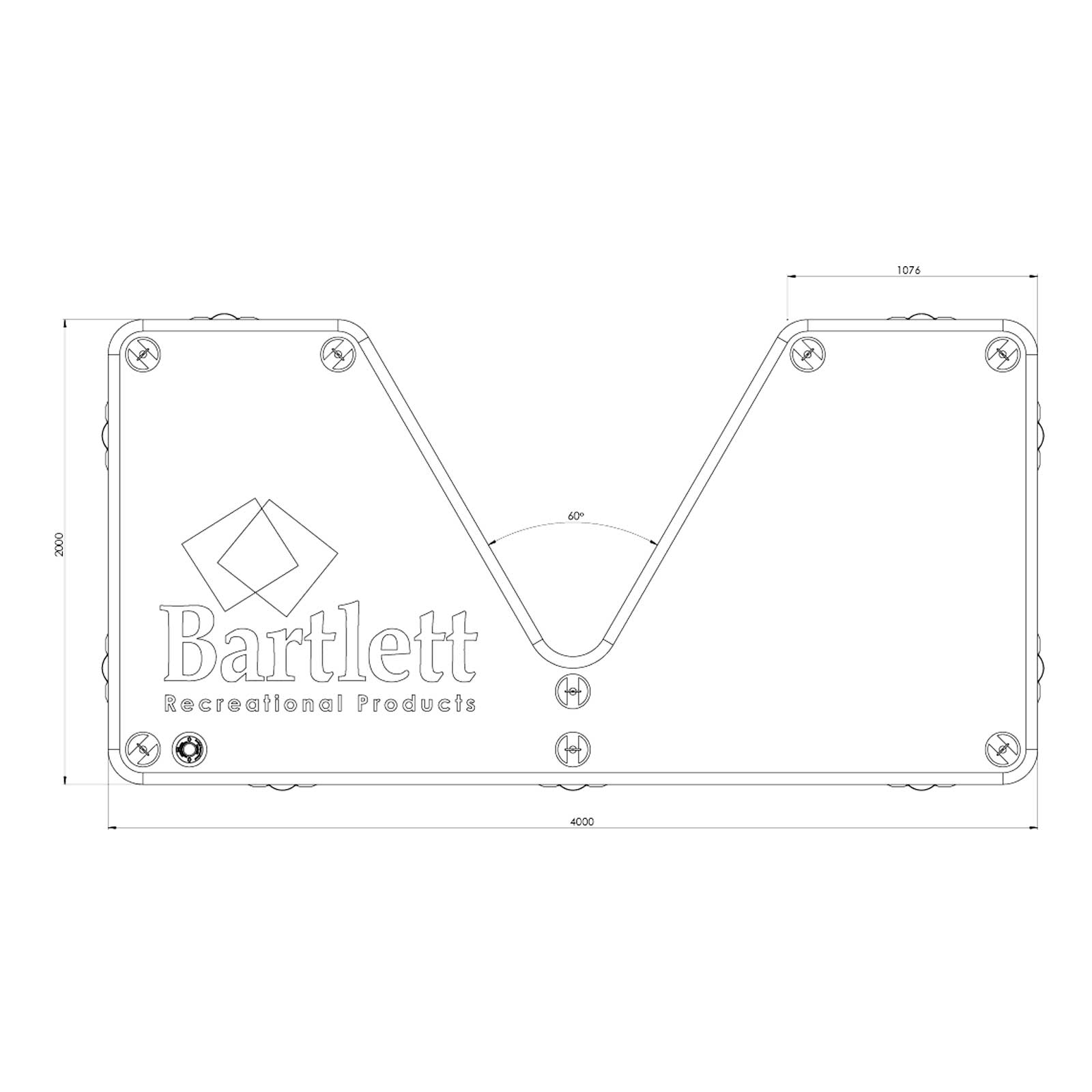 Inflatable Pontoon - V Deck 4m x 2m - Image 3